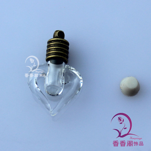 6MM Heart Clear(Bronze-plated caps)