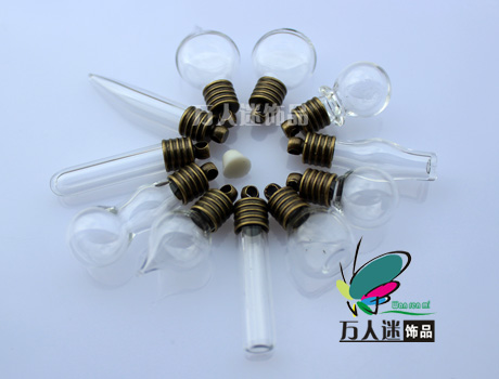 6MM Glass Vials(Bronze-plated caps,assorted designs)