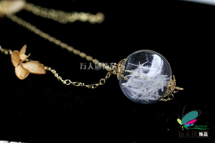 16/20/25/30MM Glass Globe necklace Pendant With Opening holes on both ends