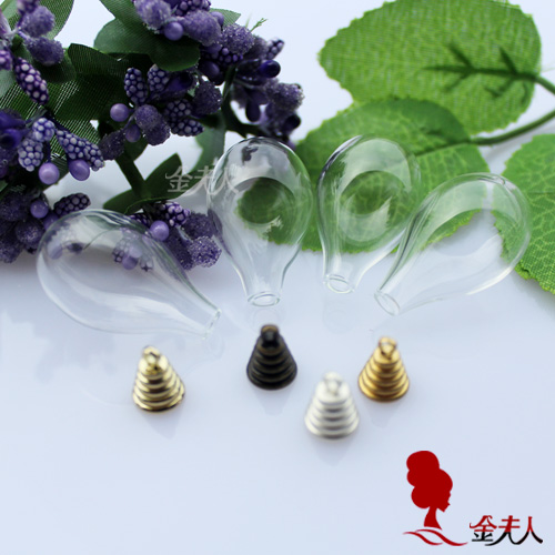 31X18MM Round Bottom Tear Drop With Metal Cap