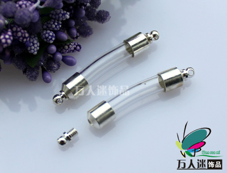6MM Bracelet Tube(Preglued silver-plated screw caps)