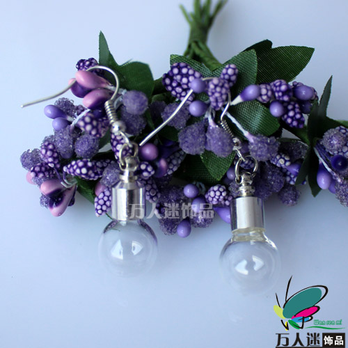 Premade Earrings(Sold in Per Pairs,6MM Bulb Preglued silver-plated screw caps)