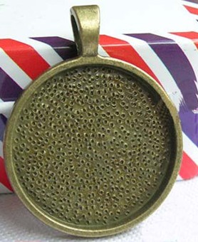 Bronze Deep Circle Photo Jewelry Pendant Blank (25MM inside,sold in per package of 50pcs)