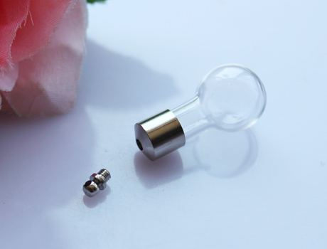 8MM Round Bottom Bulb (30MMX16MM,2ML,Preglued nickel-plated screw caps)