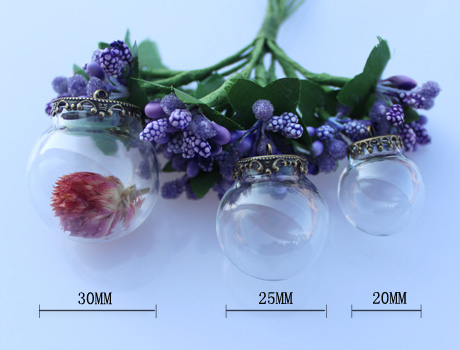 30MM 25MM 20MM Ball Glass Globe Necklace Pendants