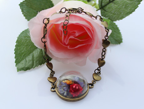 20MM Love Heart Glass Globe Bracelets 