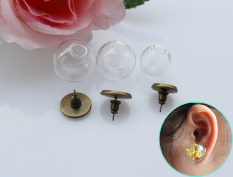 16MM 18MM 20MM Glass Ball Earrings(Sold In Per Pairs)