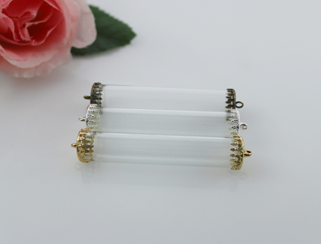 60X12MM Glass Tube Bottle With Both Crown Metal Caps