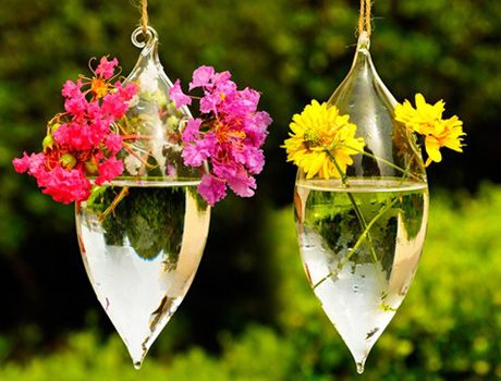 18x8CM Fashion Water Drop Hanging Glass Vase