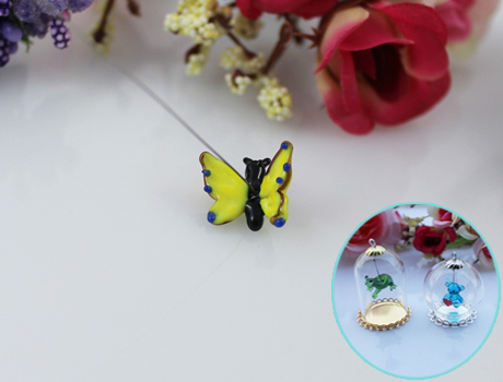 17x14MM Butterfly With Hanging Iron Wire