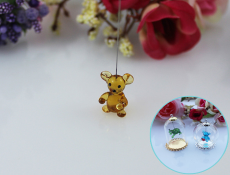 14x11MM Bear With Hanging Iron Wire 