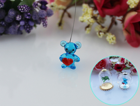 15x10MM Love Bear With Hanging Iron Wire 