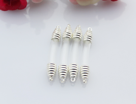 6MM Flat Bottom Tube(silver-plated cone caps)
