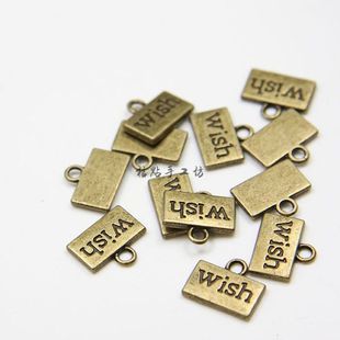 12.5X7MM wish charms Pendant Square