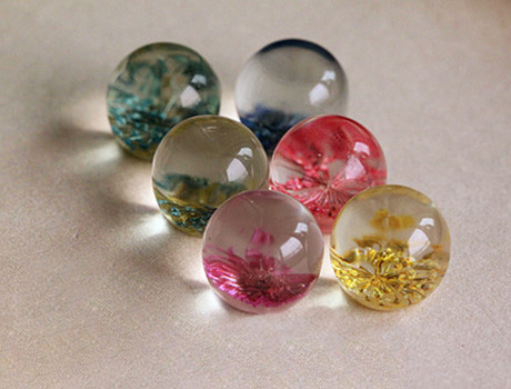 18MM BIG BALL Real Flower Necklace pendant(Mixed Colors)