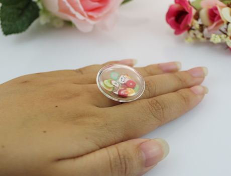 27MM Flat Bubble Liquid Rings with fruit flake inside