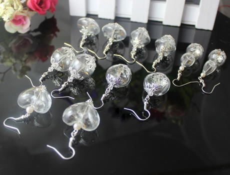 Glass Bubble Dandelion earrings