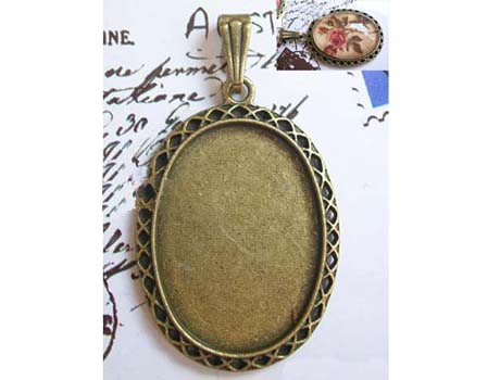 18X25mm Antique Bronze Oval  Base Settings 
