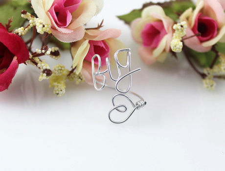 Big Heart wire ring 