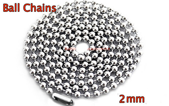 68CM 2mm Ball necklace chains with matching connector