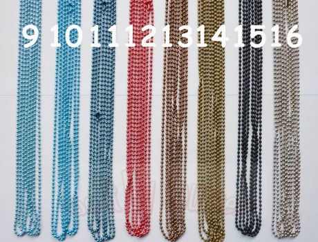 60CM 2.4mm Colors Ball necklace chains with matching connector