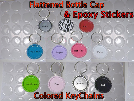 Colors DIY Bottle Cap Key Chain kit