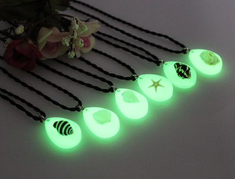24X17MM Glowing Resin Necklace