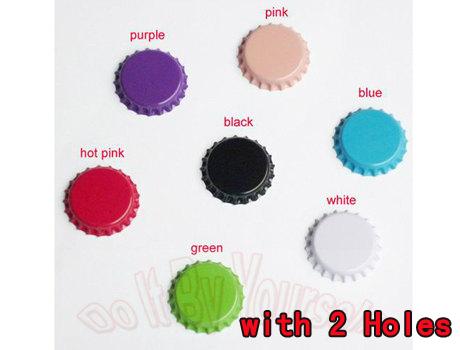 Double sided Color Crown Bottle caps with 2 Holes