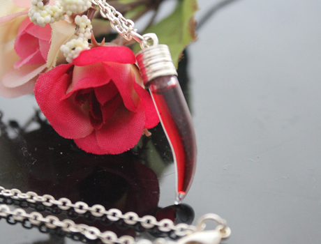 Shark Tooth Blood Vial Necklace