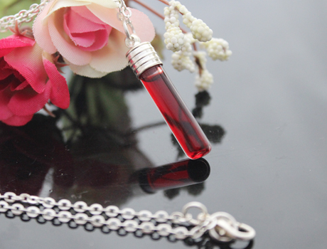 Round Bottom Tube Blood Vial Necklace