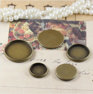 10/12/14/16/18/20mm Antique Brass Round Cameo Cabochon Base Settings