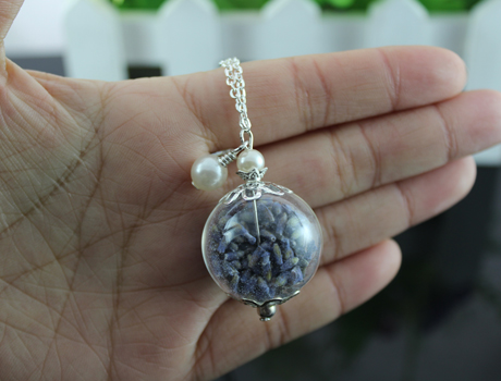 25MM Glass Ball Lavender Necklace