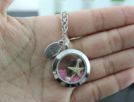 25MM glass locket wish necklace