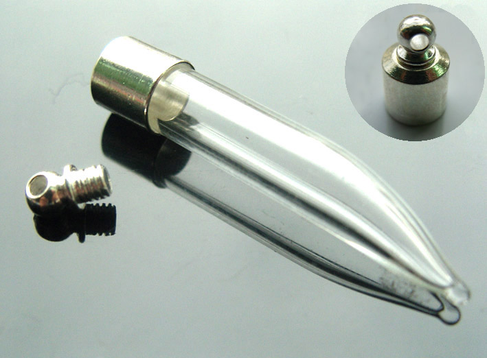 6MM Shark's Tooth (Preglued silver-plated screw caps)