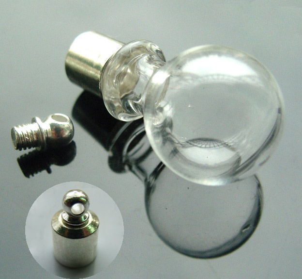 6MM Crystal Ball (Preglued silver-plated screw caps)