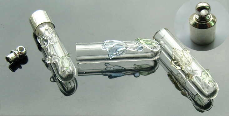 Tube Rose (Preglued silver-plated screw caps)