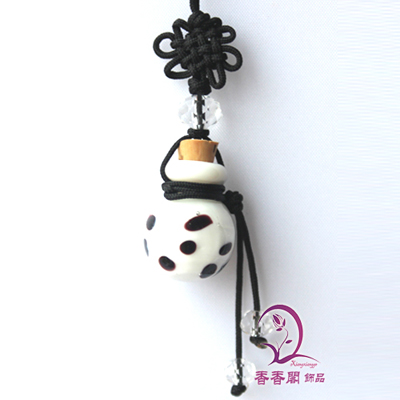 Murano Glass Perfume Cellphone Strap Leopard Ball