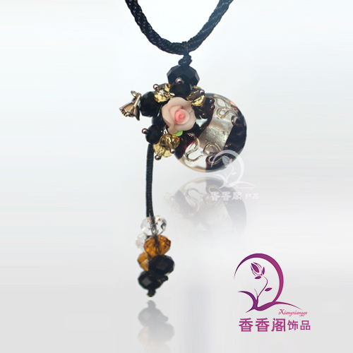 Murano Glass Perfume Baroque Necklace With Flower (with cord)