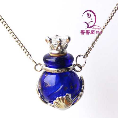 Murano Glass Perfume Necklace Gold Dust Ball 