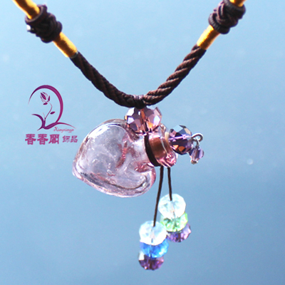 Murano Glass Perfume Necklace Heart (with cord)