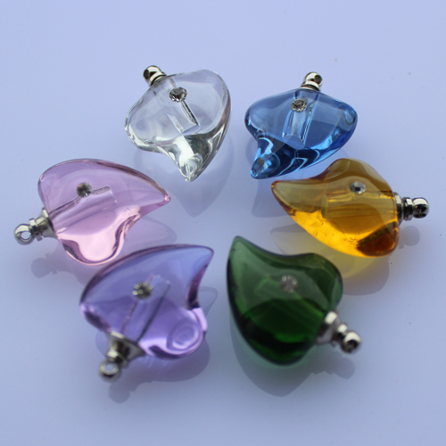 Crystal Rhinestone Perfume Vials Shark's Tooth(21x13MM,assorted colors)