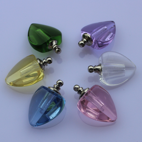 Crystal Plain Perfume Vials Flat Heart (16x19MM,assorted colors)