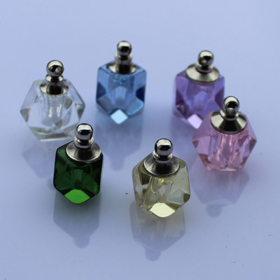 Crystal Plain Perfume Vials Faceted Square(16x19MM,assorted colors)