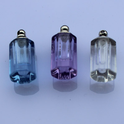 Crystal Plain Perfume Vials Podetium (16x19MM,assorted colors)