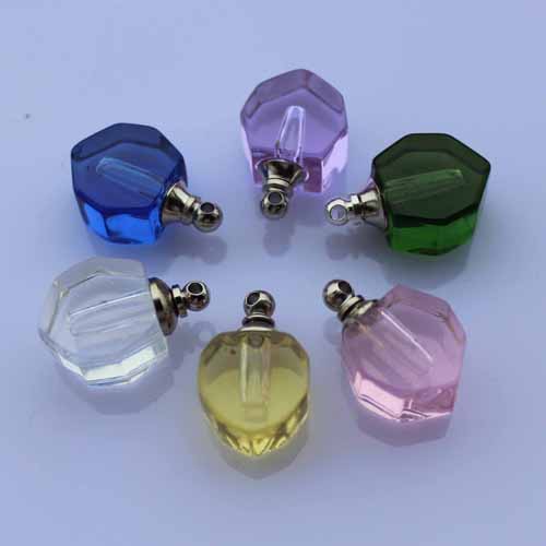 Crystal Plain Perfume Vials Small Heart(16x19MM,assorted colors)