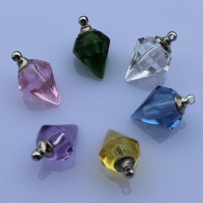 Crystal Plain Perfume Vials Cone(16x19MM,assorted colors)