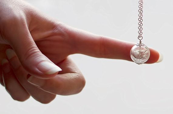 16MM Glass Vial Dandelion necklace