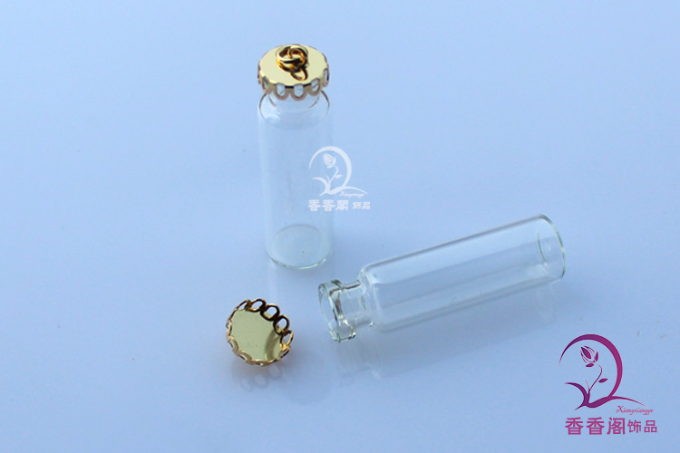 Wishing Bottles With Lace Metal Caps(40X12MM,3ML)