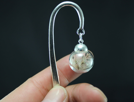 16MM Glass Ball Bookmark With Dandelion Seeds Inside