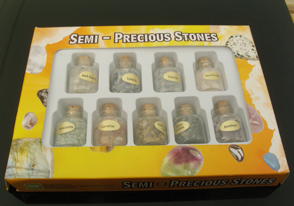SEMI-Precious Stones(sold in per tray of 9 jars,assorted)